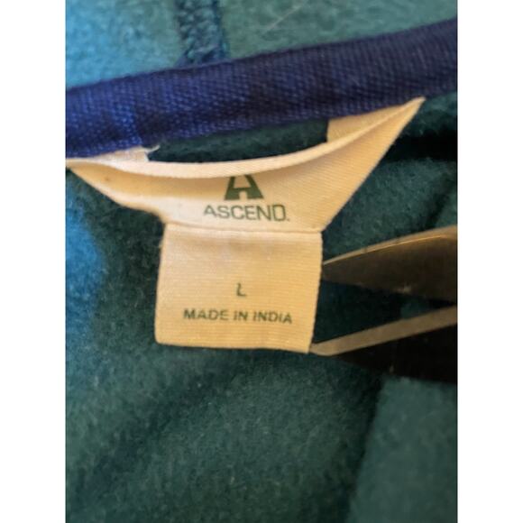 Ascend Teal Pro-Knit Funnel Cowl Neck Winter Sweatshirt Large - Picture 8 of 9